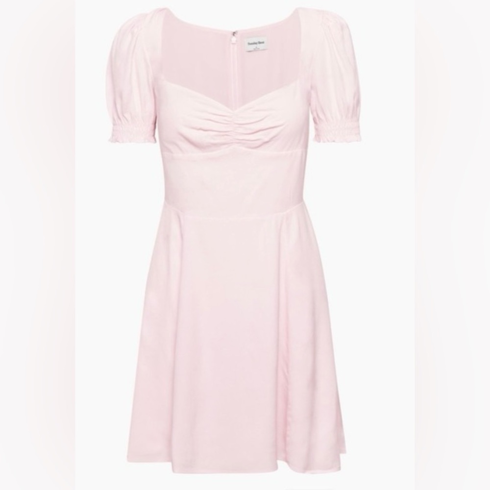 Aritzia sunday best dress mochi pink 4